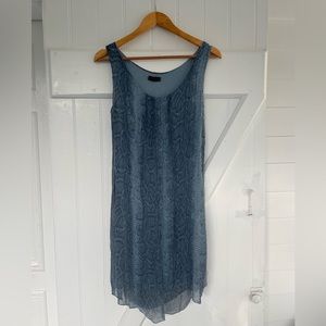 100% Silk Dress/Blue/Size Small/Made in Italy